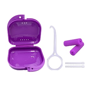 invisible orthodontic setpack of 4 - one aligner remover tool  one retainer case  two aligner tray seaters chewies oral care accessoriespurple