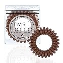 invisibobble Power Traceless Spiral Hair Ties - 3 Pack - Pretzel Brown - Strong Elastic Grip Coil Hair Accessories for Active Women - No Kink, Non Soaking - Gentle for Girls Teens and Thick Hair