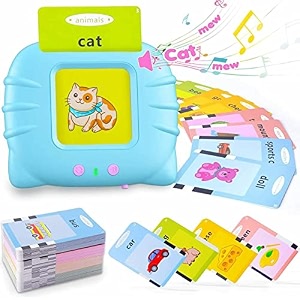 invite enterprise card early education learning device talking toy flash card for kids language 224 words re-chargeable education machine with sound effects words card reading learning device for 3 years kidsflash card education device