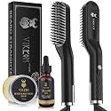 INVJOY Beard Straightener For Men With Free Beard Oil And Beard Balm,Fast Anti-Scald Beard Comb,Double Sided Ceramic Heated Beard Brush 3 Temperature Settings Portable For Travel&Home, Multi