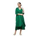 InWeave Forest Green POPLIN Flared Kurta