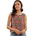 InWeave Green RED MUGHAL Kalamkari WU TOP