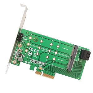 io crest 2 port m2 b key and 1 port m2 m key pci-e x4 adapter card components other si-pex40124