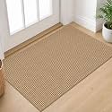 IOHOUZE Small Area Rug 2x3 Washable Woven Rugs for Entryway Non Slip Rubber Backed Kitchen Rugs Indoor Outdoor Doormat Throw Rug Floor Carpet for Entrance Front Door, Orange/Tan/Brown