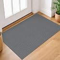 IOHOUZE Small Area Rug 2x3 Washable Woven Rugs for Entryway Non Slip Rubber Backed Front Door Rugs Indoor Doormat Throw Rug Floor Carpet for Entrance Kitchen, Dark Grey