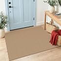 IOHOUZE Washable Area Rug 3x4 Non Slip Rubber Backed Rugs for Entryways Indoor Outdoor Doormat Woven Cotton Throw Rug Floor Carpet for Entrance Kitchen Living Room, Orange/Tan/Brown