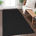 IOHOUZE Washable Area Rug 3x5 Non Slip Rubber Backed Woven Rugs for Entryway Rugs Indoor Outdoor Doormat Throw Rug Floor Carpet for Entrance Kitchen Front Door, Black/Grey