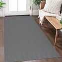 IOHOUZE Washable Area Rug 3x5 Non Slip Rubber Backed Woven Rugs for Entryway Rugs Indoor Outdoor Doormat Throw Rug Floor Carpet for Entrance Kitchen Front Door, Dark Grey