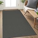 IOHOUZE Washable Area Rug 3x5 Non Slip Rubber Backed Woven Rugs for Entryway Rugs Indoor Outdoor Doormat Throw Rug Floor Carpet for Entrance Kitchen Front Door, Grey/Black