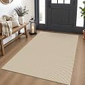 IOHOUZE Washable Area Rug 4x5 Non Slip Rubber Backed Woven Rugs for Entryway Indoor Bedroom Rugs Kitchen Rug Floor Throw Carpet for Entrance Front Door Living Room, Cream/Beige