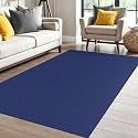IOHOUZE Washable Area Rug 4x6 Non Slip Rubber Backed Woven Rugs for Entryway Indoor Bedroom Rugs Kitchen Rug Floor Throw Carpet for Entrance, Living Room, Royal Blue/Navy