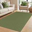 IOHOUZE Washable Area Rug 4x6 Non Slip Rubber Backed Woven Rugs for Entryway Indoor Bedroom Rugs Kitchen Rug Floor Throw Carpet for Entrance Front Door Living Room, Olive Green/Earthy Green