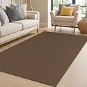 IOHOUZE Washable Area Rug 4x6 Non Slip Rubber Backed Woven Rugs for Entryway Indoor Bedroom Rugs Kitchen Rug Floor Throw Carpet for Entrance Front Door Living Room, Brown