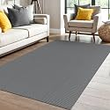 IOHOUZE Washable Area Rug 4x6 Non Slip Rubber Backed Woven Rugs for Entryway Indoor Bedroom Rugs Kitchen Rug Floor Throw Carpet for Entrance Front Door Living Room, Dark Grey