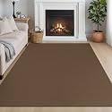 IOHOUZE Washable Area Rug 5x7 Non Slip Rubber Backed Rugs for Living Room, Dining Room Rugs Bedroom Rug, Woven Indoor Floor Carpet for Living Room Nursery Office, Brown