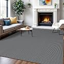 IOHOUZE Washable Area Rug 6x9 Non Slip Rubber Backed Rugs for Living Room, Dining Room Rugs Bedroom Rug, Woven Indoor Floor Carpet for Living Room Nursery Office, Dark Grey