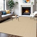 IOHOUZE Washable Area Rug 6x9 Non Slip Rubber Backed Rugs for Living Room, Dining Room Rugs Bedroom Rug, Woven Indoor Floor Carpet for Living Room Nursery, Warm Beige/Orange/Apricot