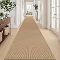 IOHOUZE Washable Exrea Long Hallway Runner Rug 3x20 Non Slip Rubber Backed Kitchen Runner Entryway Runner Indoor, Woven Rugs Floor Carpet for Kitchen Hall Entryway Stair, Orange/Tan/Brown