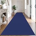 IOHOUZE Washable Exrea Long Hallway Runner Rug 3x14 Non Slip Rubber Backed Kitchen Runner Entryway Runner Indoor, Woven Rugs Floor Carpet for Kitchen Hall Entryway, Royal Blue/Navy