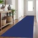 IOHOUZE Washable Exrea Long Hallway Runner Rug 3x16 Non Slip Rubber Backed Kitchen Runner Entryway Runner Indoor, Woven Rugs Floor Carpet for Kitchen Hall Entryway, Royal Blue/Navy