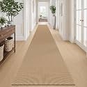 IOHOUZE Washable Exrea Long Hallway Runner Rug 2.6x18 Rubber Backed Kitchen Runner Entryway Runner Indoor, Woven Rugs Floor Carpet for Kitchen Hall Entryway Stair, Orange/Tan/Brown