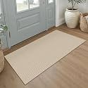 IOHOUZE Washable Runner Rug 2x4 Non Slip Runners for Hallways Entryway Runner Indoor, Kitchen Throw Rug Woven Cotton Floor Carpet for Hall Entrance Bedroom, Cream/Beige