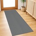 IOHOUZE Washable Runner Rug 2x5 Non Slip Runners for Hallways Entryway Runner Indoor, Kitchen Throw Rug Woven Cotton Floor Carpet for Hall Entrance Bedroom, Dark Grey