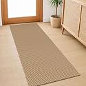 IOHOUZE Washable Runner Rug 2x5 Non Slip Rubber Backed Runners for Hallways Entryway Runner Indoor, Throw Rug Woven Cotton Floor Carpet for Hall Entrance Bedroom, Orange/Tan/Brown