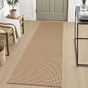 IOHOUZE Washable Runner Rug 2x6 Non Slip Rubber Backed Runners for Hallways Entryway Runner Indoor, Kitchen Rugs Woven Cotton Floor Carpet for Hall Entrance Bedroom, Orange/Tan/Brown