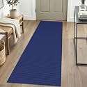 IOHOUZE Washable Runner Rug 2x6 Non Slip Runners for Hallways Entryway Runner Indoor, Kitchen Rugs Woven Cotton Floor Carpet for Kitchen Hall Entrance Bedroom, Royal Blue/Navy