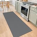 IOHOUZE Washable Runner Rug 2x7 Non Slip Runners for Hallways Entryway Runner Indoor, Kitchen Rugs Woven Cotton Floor Carpet for Kitchen Hall Entrance Bedroom, Dark Grey
