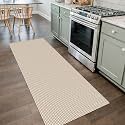 IOHOUZE Washable Runner Rug 2x7 Non Slip Runners for Hallways Entryway Runner Indoor, Kitchen Rugs Woven Cotton Floor Carpet for Kitchen Hall Entrance Bedroom, Cream/Beige