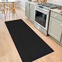 IOHOUZE Washable Runner Rug 2x7 Non Slip Runners for Hallways Entryway Runner Indoor, Kitchen Rugs Woven Cotton Floor Carpet for Kitchen Hall Entrance Bedroom, Black/Grey