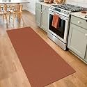 IOHOUZE Washable Runner Rug 2x7 Non Slip Runners for Hallways Entryway Runner Indoor, Kitchen Rugs Woven Cotton Floor Carpet for Kitchen Hall Entrance Bedroom, Burnt Orange/Tan