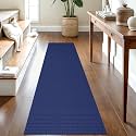 IOHOUZE Washable Runner Rug 2x8 Non Slip Hallway Runner Entryway Runner Indoor, Kitchen Rugs Woven Cotton Floor Carpet for Kitchen Hall Entrance Bedroom, Royal Blue/Navy