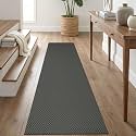 IOHOUZE Washable Runner Rug 2x8 Non Slip Rubber Backed Hallway Runner Entryway Runner Indoor, Kitchen Rugs Woven Cotton Floor Carpet for Kitchen Hall Entrance Bedroom, Grey/Black