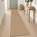 IOHOUZE Washable Runner Rug 2x9 Non Slip Rubber Backed Hallway Runner Entryway Runner Indoor, Kitchen Rugs Woven Cotton Floor Carpet for Hall Entrance Bedroom, Orange/Tan/Brown