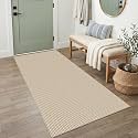 IOHOUZE Washable Runner Rug 3x6 Non Slip Rubber Backed Wide Hallway Runner Entryway Runner Indoor, Kitchen Rugs Woven Floor Carpet for Hall Entrance Bedroom, Cream/Beige