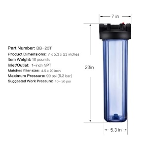 ionix clear washable uf cartridge water filter for overhead tank  shelf life 10 years  high pressure yarn tank filter  whole house water filter sediment filter for overhead tank 1 set clear