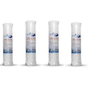 ionix compatible ro pre filter cartridge 3 micron pre filter yarn spun pp  yarn 10 inches compatible with all standard size pre filters pack of 4