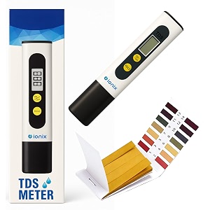 ionix digital tds tester amp ph test strips combo tds meter for water testing for measuring tdsppm- white