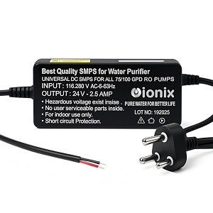 ionix smps 24v 25a power supply adapter for ro water purifier with 2 years warranty compatible with 75100 gpd ro pumps universal input 110280v ro smps smps for ro water purifier