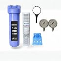 IONIX German Manufactured Whole house water filteration system with SS 304 Grade Mesh, Zero effort Maintenance with Back wash line| 1 Life filter with Unlimited life | Never Replace filter, blue