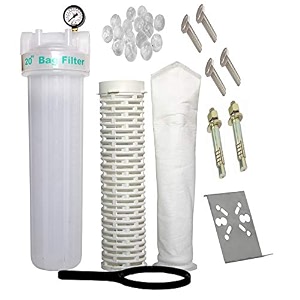 ionix water purifier service kit water softener semi-transparent bag filter assembly 20 inch 5 micron tank filter for whole house filtration pack of 1