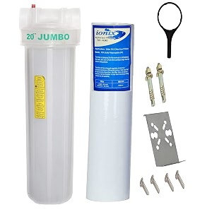 ionix water filter for overhead tank with cartridge filter  semi transparent  whole house water filter  see thru housing  sediment filter for overhead tank 1 set blue