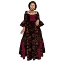 iooiooi Womens African Print Party Maxi Dress Ankara Long Dress &amp; Headwrap