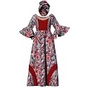 iooiooi Womens African Print Party Maxi Dress Ankara Long Dress &amp; Headwrap