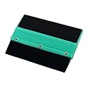 iota Double Edge Squeegee | One Side Rubber &amp; One Side Microfiber Felt | 10.5cm Vinyl Wrap Applicator for Car Window Tinting, Decal &amp; Film Installation | Color- Green