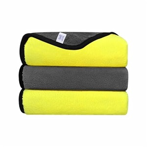iota heavy microfiber cloth for car cleaning amp detailing  double-sided 650 gsm 40x40 cm  lint-free scratch-free plush microfiber towels  pack of 3 for washing drying polishing amp waxing
