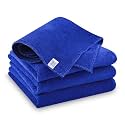 iota Microfiber Cloth 350 GSM - 40x40 CM - Perfect for Cars &amp; Bikes - Automotive Cloth Ultra Absorbent &amp; Lint-Free Perfect for Polishing, Drying, and Detailing (Blue, Pack of 4)